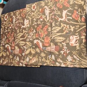 Pair Of West Elm Olive Green  Animal Birds Print Decorative Pillow Cover 20"x20"